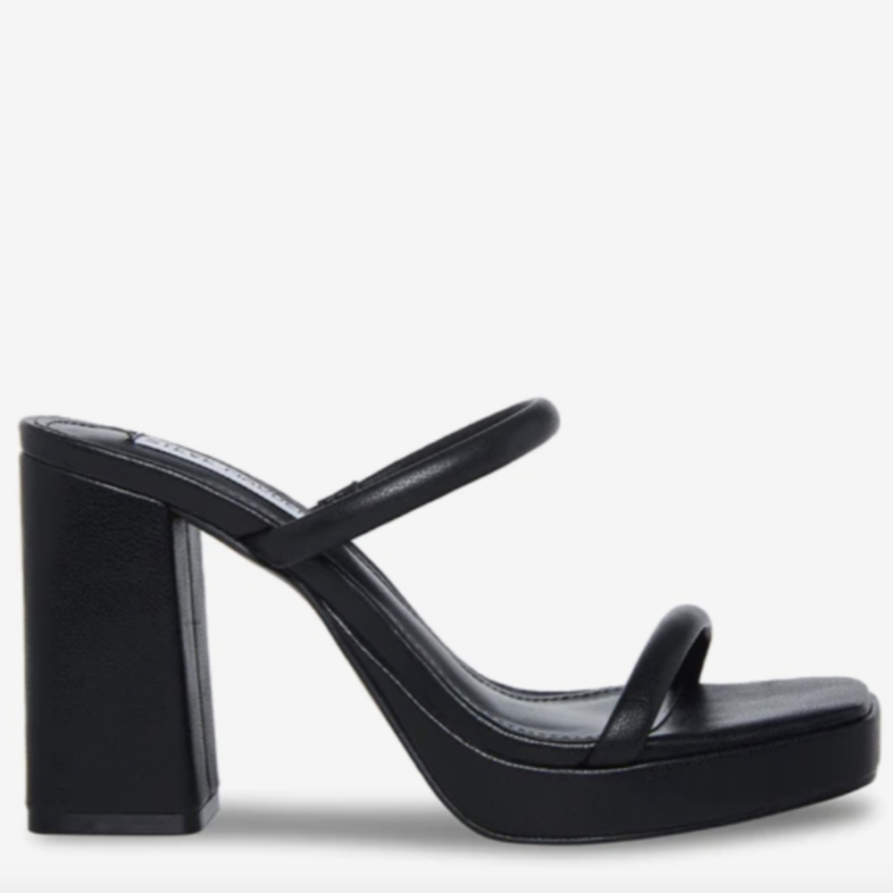 Steve Madden Black Strappy Platform Block Heel Sandals
